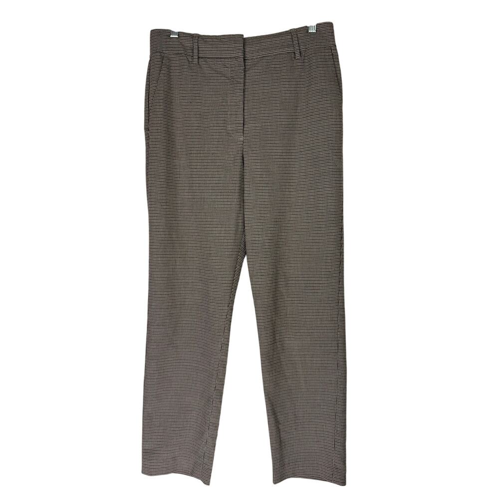 Babaton Atelier Black Red Tan To Ankle Flat Front Career Trousers Pants Size 10